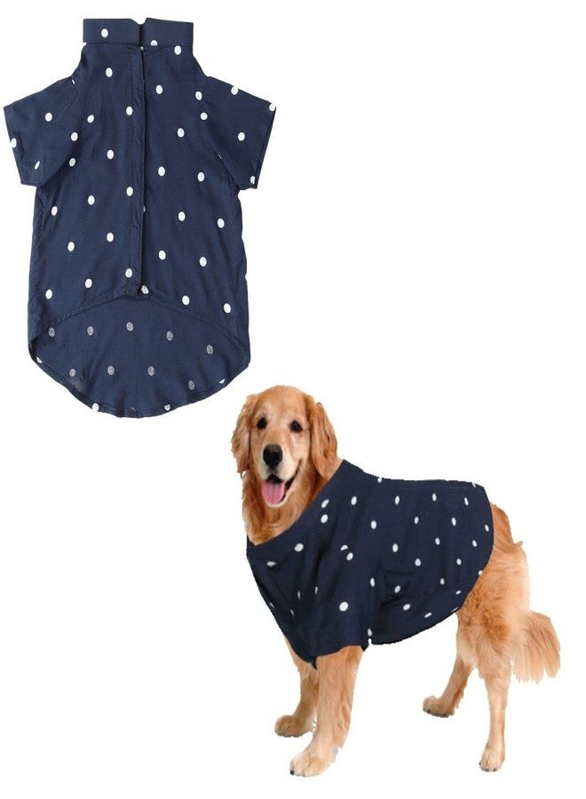 Sage Square Funky Soft Material Dog Shirt | Cool/Funky Print Pet | Soft Light Weight | Comfortable & Breathable Dog Clothing | Trendy Vest Outfit (Polka Blue) (Large - 22inch) - Image 1